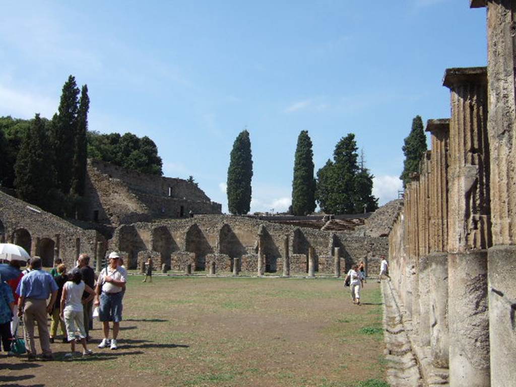 VIII.7.16 Pompeii. September 2005. Looking to north end and Large Theatre.