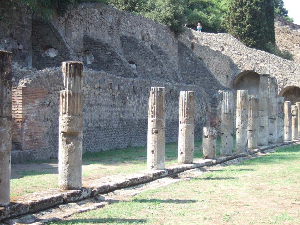 VIII.7.16 Pompeii. September 2005. Looking north along west side, towards Large Theatre.