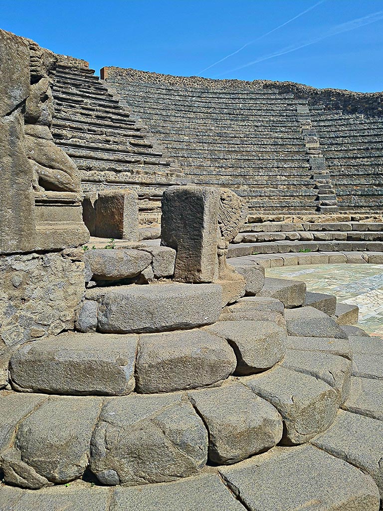 VIII.7.19 Pompeii. September 2024. 
Looking east across Little Theatre. Photo courtesy of Giuseppe Ciaramella.
