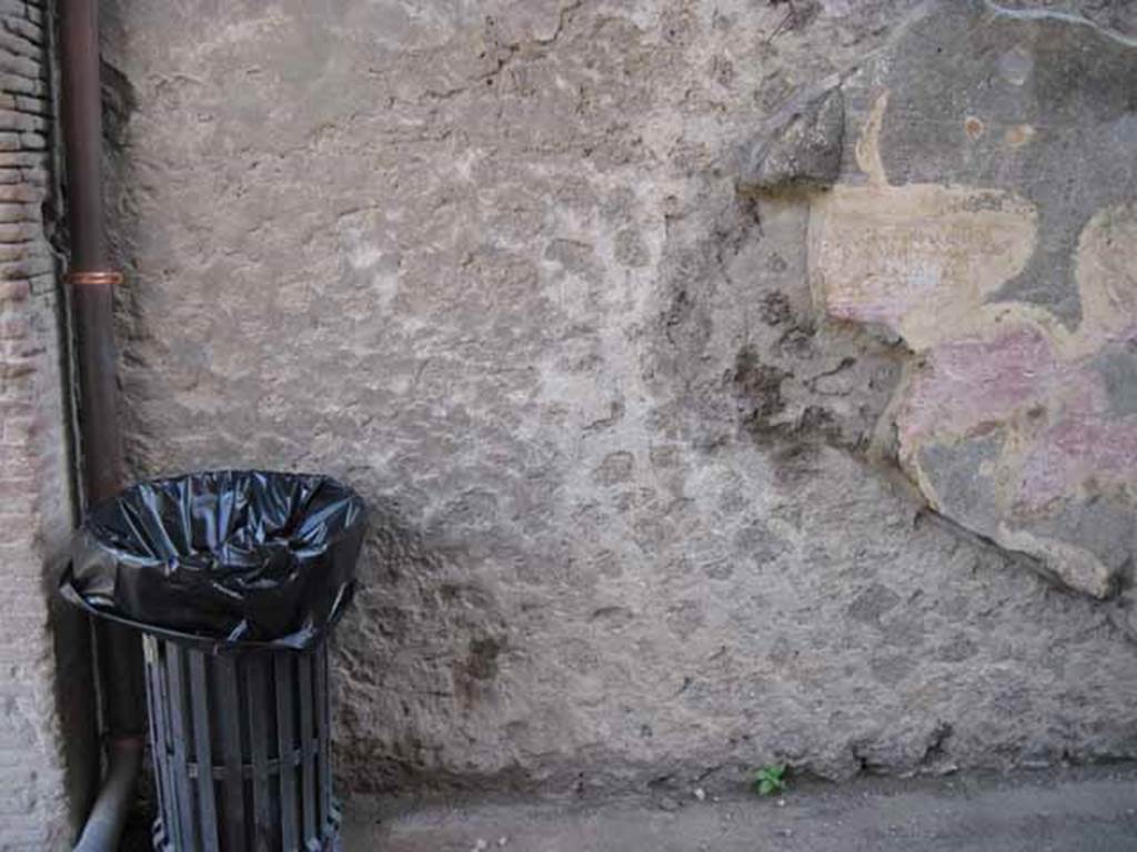 VIII.7.20 Pompeii. September 2010. Graffito passage. South wall at east, Via Stabiana end of passage. Start of sequence of remaining fresco work. Photo courtesy of Drew Baker.