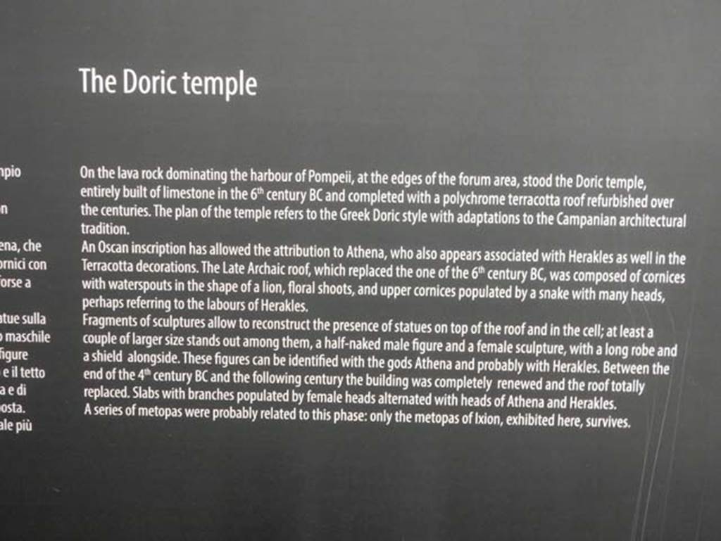 VIII.7.31 Pompeii, May 2018. Display information notice-board. Photo courtesy of Buzz Ferebee.