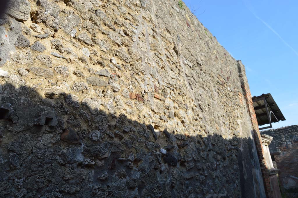 IX.2.26 Pompeii. March 2019. Looking south along upper east wall above entrance corridor/fauces.  
Foto Taylor Lauritsen, ERC Grant 681269 DÉCOR.
