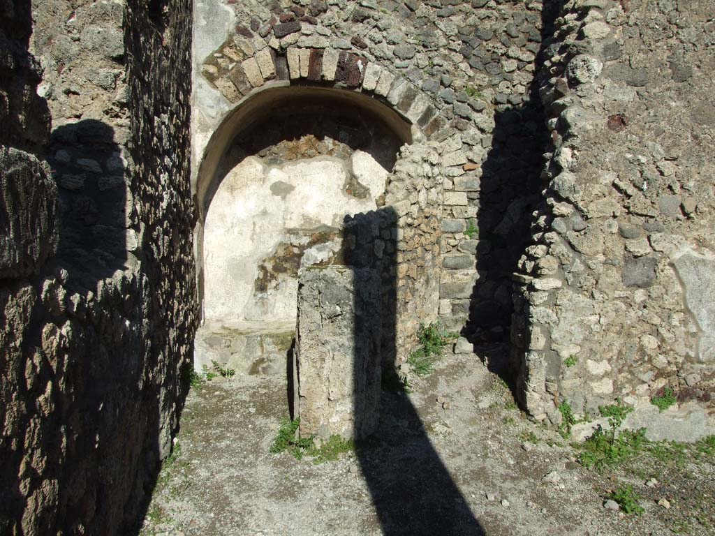 IX.3.2 Pompeii. March 2009. East wall of garden area. Cupboard under staircase.