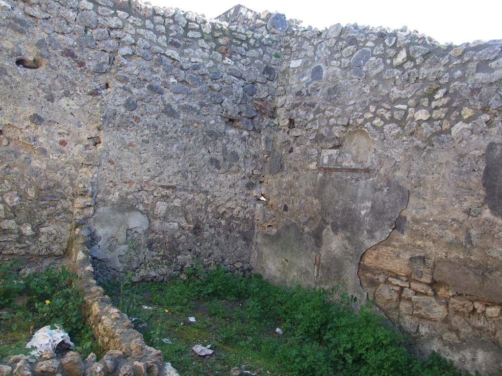 IX.3.2 Pompeii. March 2009. South-west corner of kitchen, latrine, cella penaria and well or fountain room.