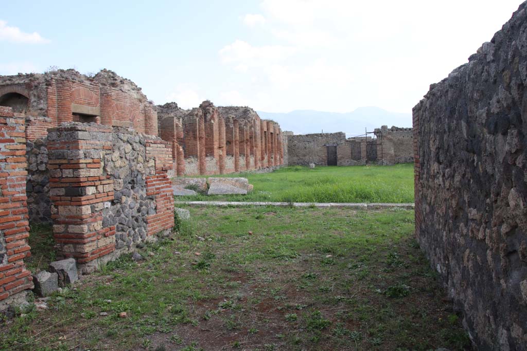 IX.4.18 Pompeii. September 2017. Looking south towards east side, from entrance “a” into baths palaestra “d”.
Photo courtesy of Klaus Heese.
