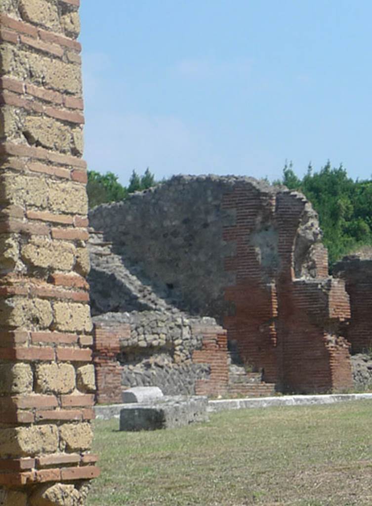 IX.4.18 Pompeii. September 2011. Staircase on north side of baths, next to rooms “b” and “c”.  (taken from IX.4.5).  Photo courtesy of Michael Binns.
