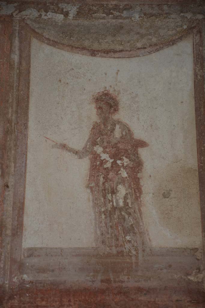 IX.5.6 Pompeii. May 2017. Room i, detail from upper south wall in centre at west end.
Foto Christian Beck, ERC Grant 681269 D�COR.
