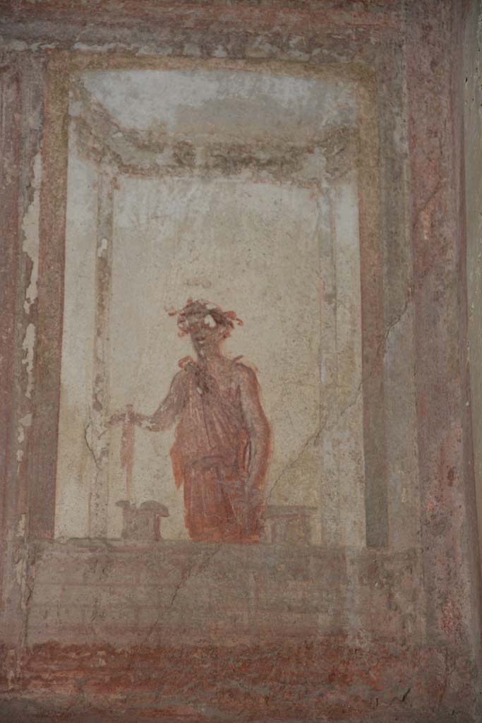 IX.5.6 Pompeii. May 2017. Room i, detail from upper south wall on west side at west end.
Foto Christian Beck, ERC Grant 681269 D�COR.

