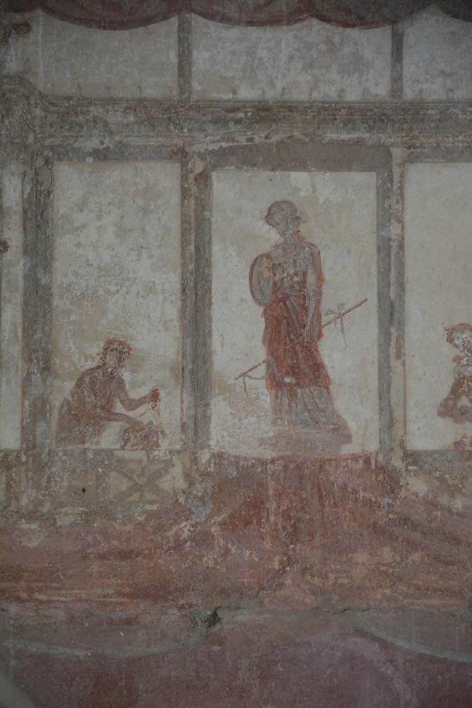 IX.5.6 Pompeii. May 2017. Room i, upper west wall, painted figures.
Foto Christian Beck, ERC Grant 681269 DÉCOR.