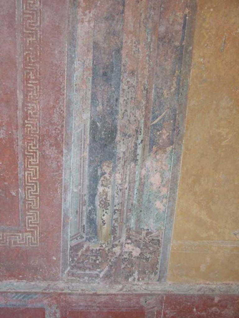 IX.5.6 Pompeii. December 2007.
Room i, painted west wall of tablinum, figure on north side of central painting.