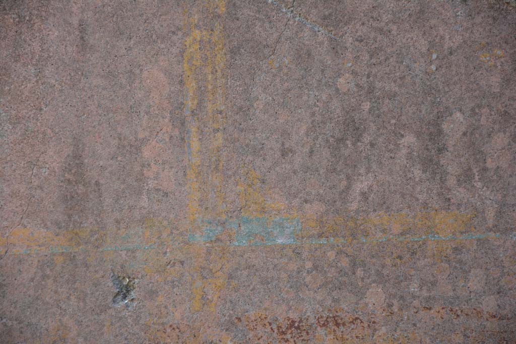 IX.5.6 Pompeii. May 2017. Room f, detail of painted decoration from west wall. 
Foto Christian Beck, ERC Grant 681269 D�COR.
