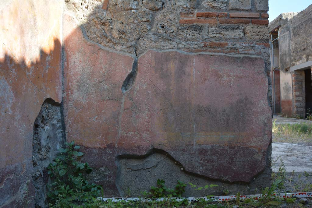 IX.5.6 Pompeii. May 2017. Room f, detail from lower south wall in south-east corner. 
Foto Christian Beck, ERC Grant 681269 D�COR.


