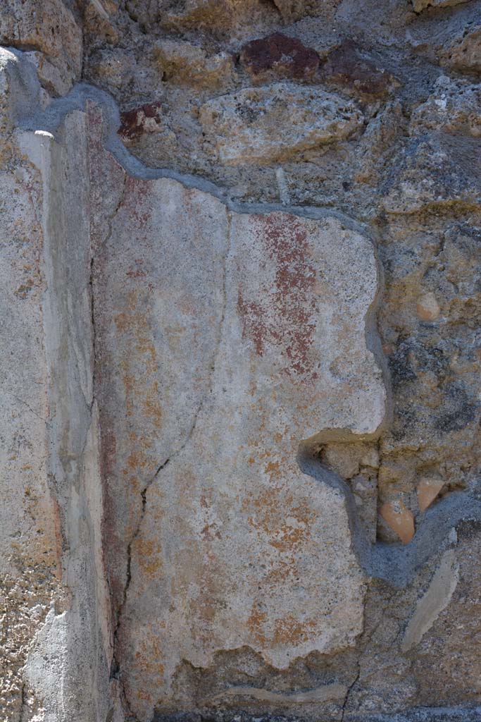 IX.5.6 Pompeii. May 2017. Room f’, detail of remaining painted decoration on west wall.
Foto Christian Beck, ERC Grant 681269 DÉCOR.