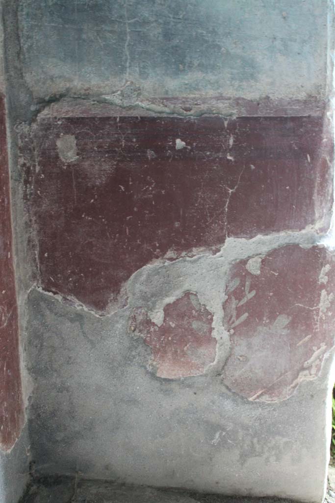 IX.5.9 Pompeii. May 2019.
Room “l (L)”, detail of zoccolo with remaining painted plant on east wall.
Foto Christian Beck, ERC Grant 681269 DÉCOR.