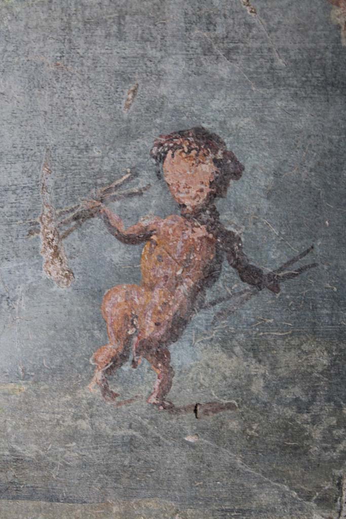 IX.5.9 Pompeii. May 2019. Room “l (L)”, detail of one of the two pygmies.
Foto Christian Beck, ERC Grant 681269 DÉCOR.