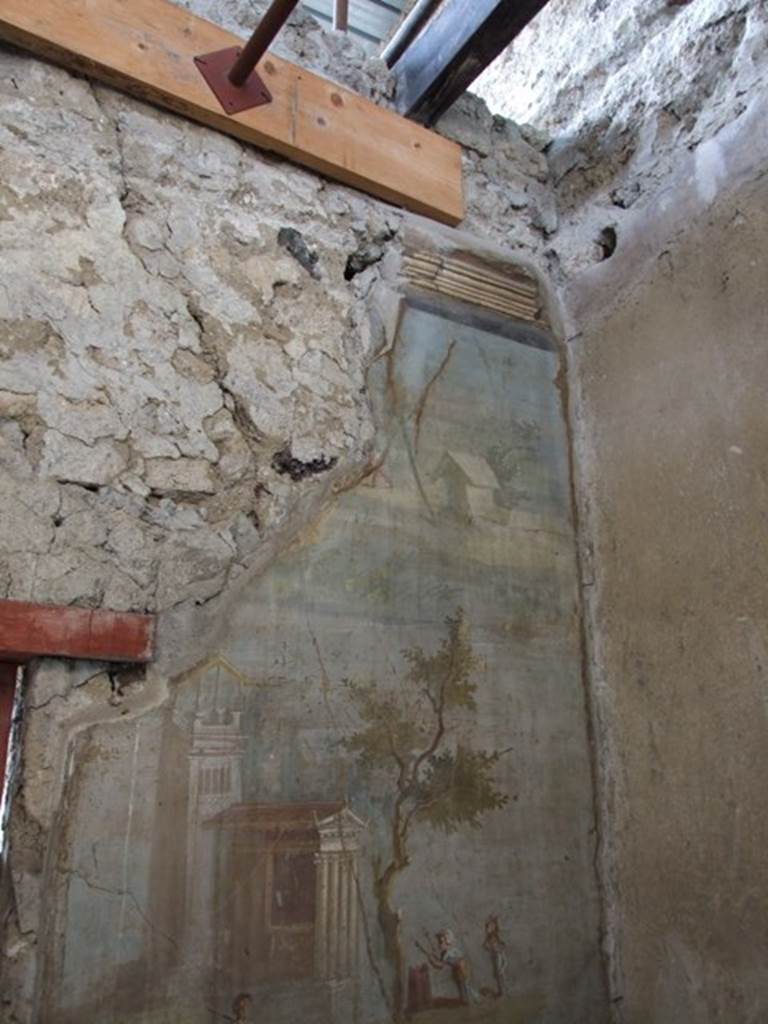 IX.5.9 Pompeii. December 2007. Room 8. Wall painting of pygmies, tower and temple.