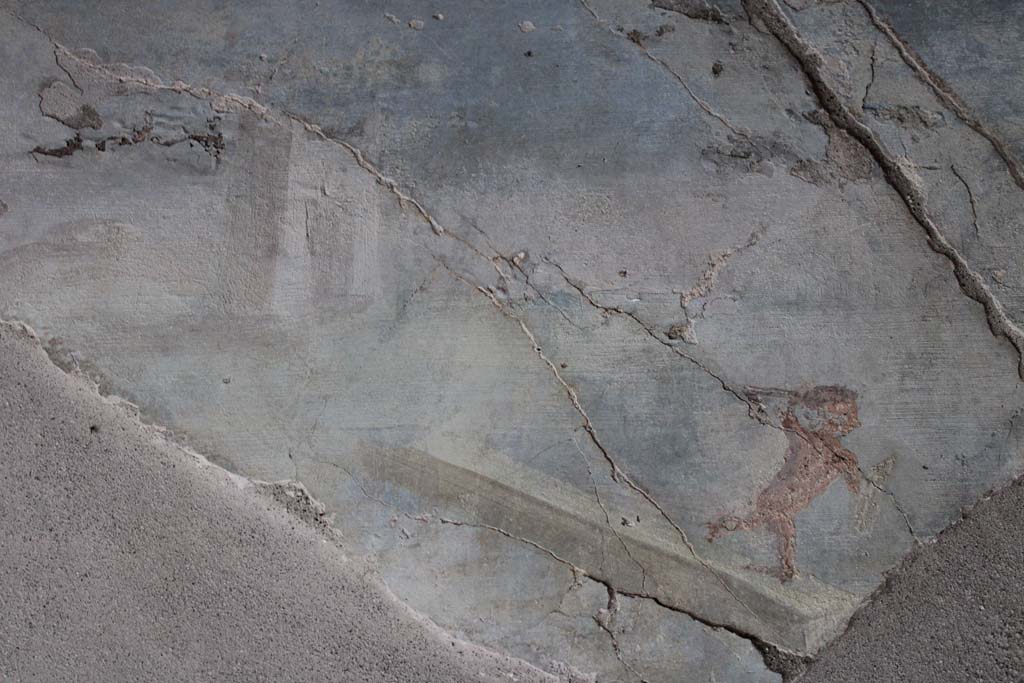IX.5.9 Pompeii. May 2019. Room “l (L)”, detail from upper south wall above window.
Foto Christian Beck, ERC Grant 681269 DÉCOR.