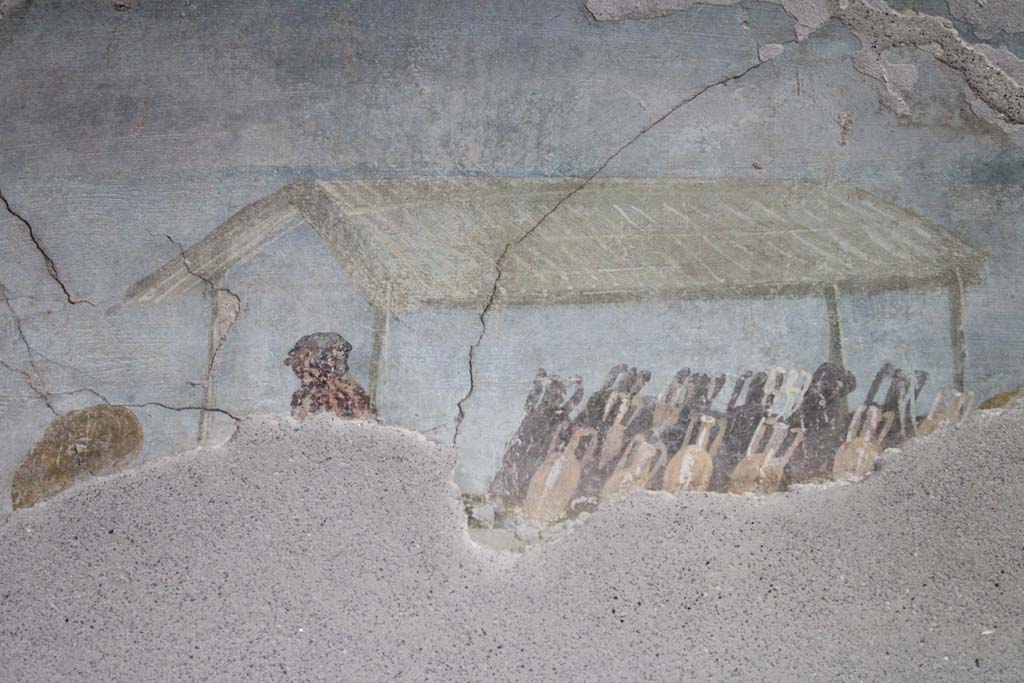 IX.5.9 Pompeii. May 2019. Room “l (L)”, detail from upper south wall above window.
Foto Christian Beck, ERC Grant 681269 DÉCOR.