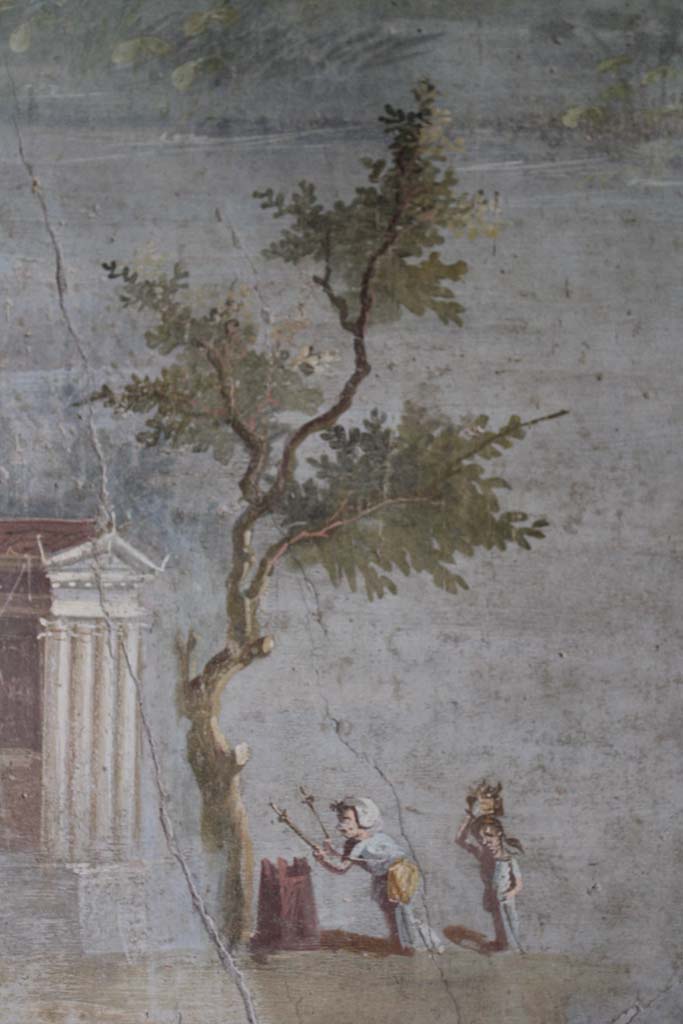 IX.5.9 Pompeii. May 2019. Room “l (L)”, detail of two figures from west end of south wall.
Foto Christian Beck, ERC Grant 681269 DÉCOR.