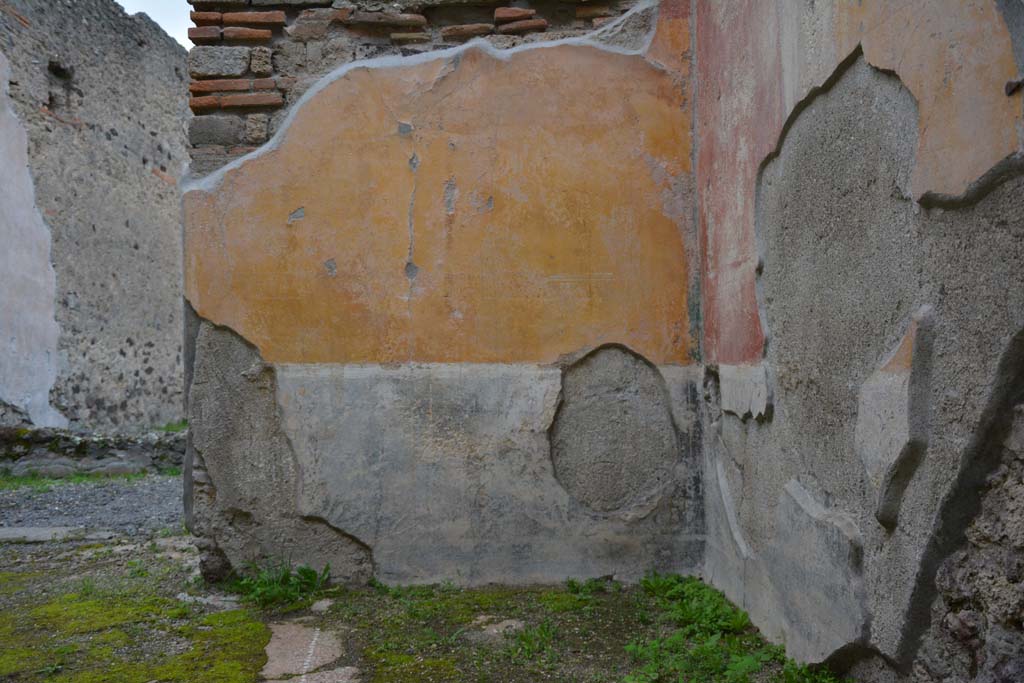 IX.5.9 Pompeii. March 2017. Room “p”, detail from north wall in north-east corner.
Foto Christian Beck, ERC Grant 681269 DÉCOR.