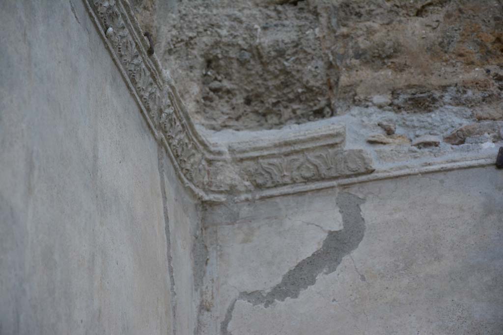 IX.5.9 Pompeii. March 2017. Room “p”, detail of stucco cornice from upper south-west corner.
Foto Christian Beck, ERC Grant 681269 DÉCOR.