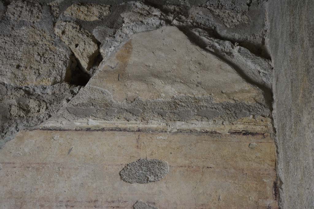 IX.5.9 Pompeii. May 2017. Room “e”, detail from upper south wall at west end.
Foto Christian Beck, ERC Grant 681269 DÉCOR.