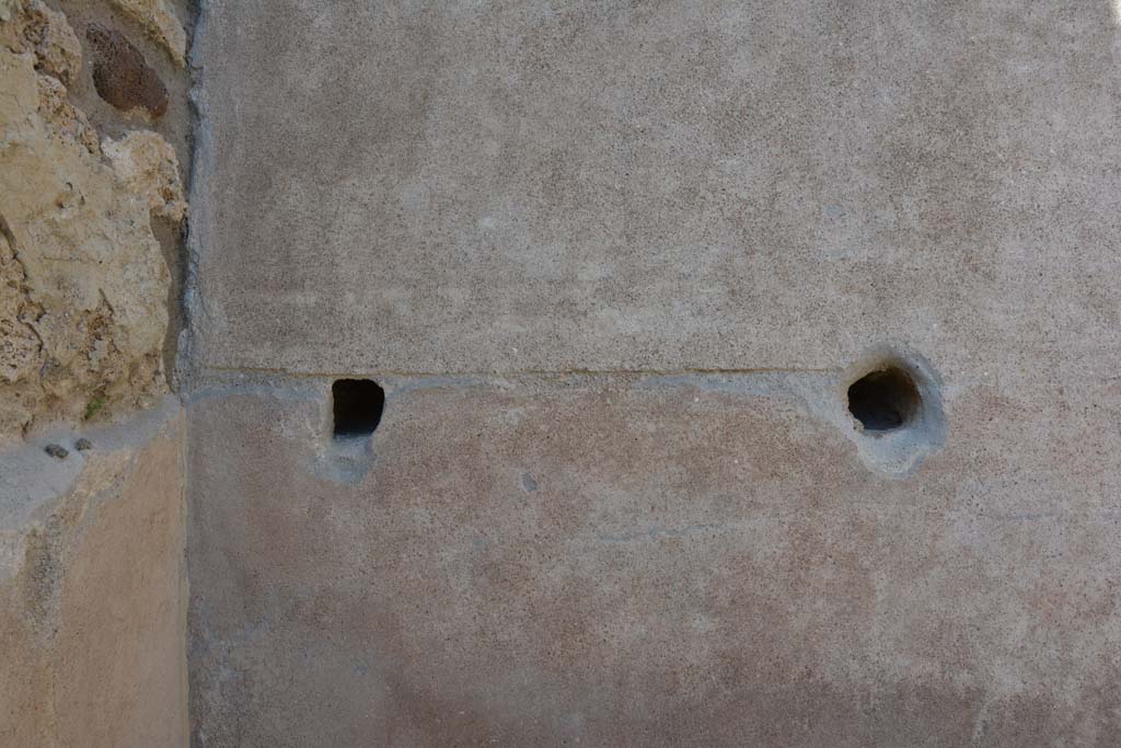 IX.5.9 Pompeii. May 2017. Room �h�, detail from east wall at north end.
Foto Christian Beck, ERC Grant 681269 D�COR.

