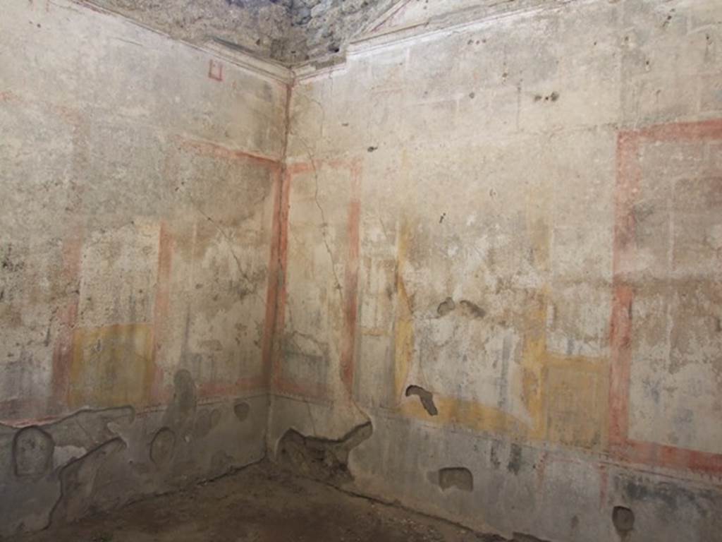 IX.5.11 Pompeii. December 2007. Room 6, south-west corner.  See Schefold, K., 1962. Vergessenes Pompeji. Bern: Francke. (Fig.132.2 [f]: Sudwand).  See Schefold, K., 1962. Vergessenes Pompeji. Bern: Francke. (Fig.135 [f]: Westwand)
