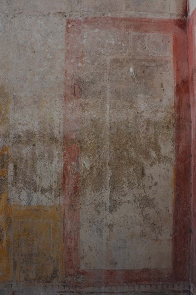 IX.5.11 Pompeii. March 2017. 
Room k, looking towards panel at north end of west wall with faded figure of Muse Calliope holding a flute.
Foto Christian Beck, ERC Grant 681269 D�COR.
