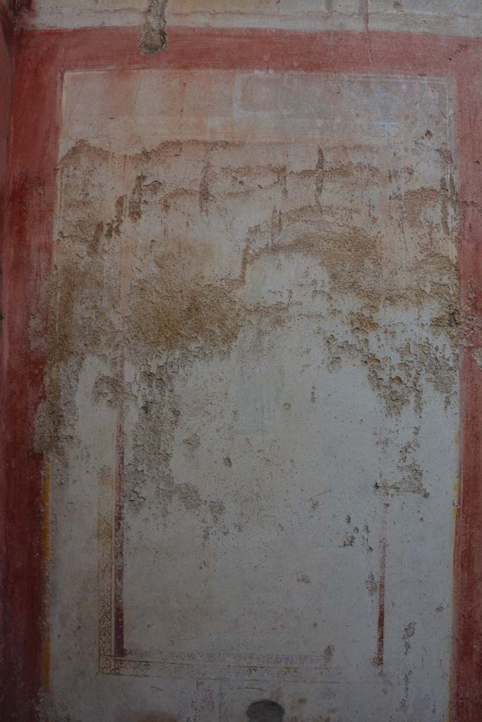 IX.5.11 Pompeii. March 2017. 
Room k, panel at west end of north wall with faded figure in centre. 
Foto Christian Beck, ERC Grant 681269 D�COR.
