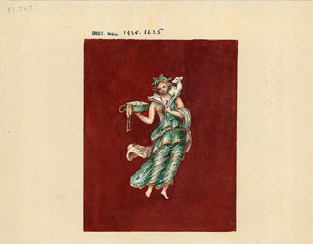 IX.5.11 Pompeii. Atrium, west side, copy of a painting of Spring with basket in right hand and lamb on shoulders. 
DAIR 83.242. Photo � Deutsches Arch�ologisches Institut, Abteilung Rom, Arkiv. 
See http://arachne.uni-koeln.de/item/marbilder/5343142
