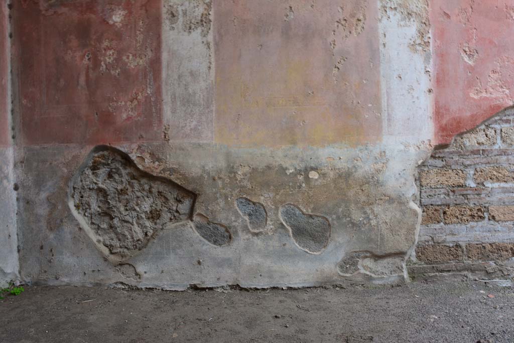 IX.5.11 Pompeii. March 2017. Room e, lower north wall with detail from zoccolo. 
Foto Christian Beck, ERC Grant 681269 D�COR.

