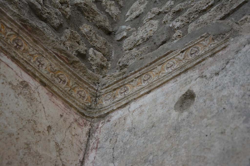 IX.5.11 Pompeii. March 2017. Room g, looking towards stucco frieze on upper north-east corner.
Foto Christian Beck, ERC Grant 681269 D�COR.
