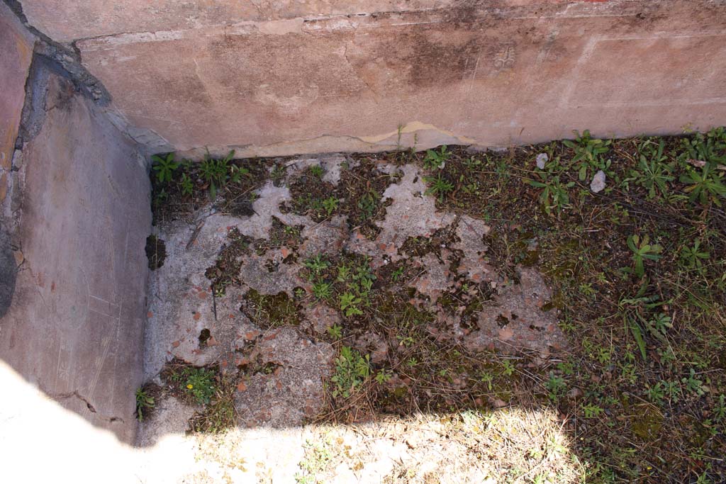 IX.5.14 Pompeii. May 2019. Room �f�, zoccolo on lower north and east walls and flooring in north-east corner.
Foto Christian Beck, ERC Grant 681269 D�COR.

