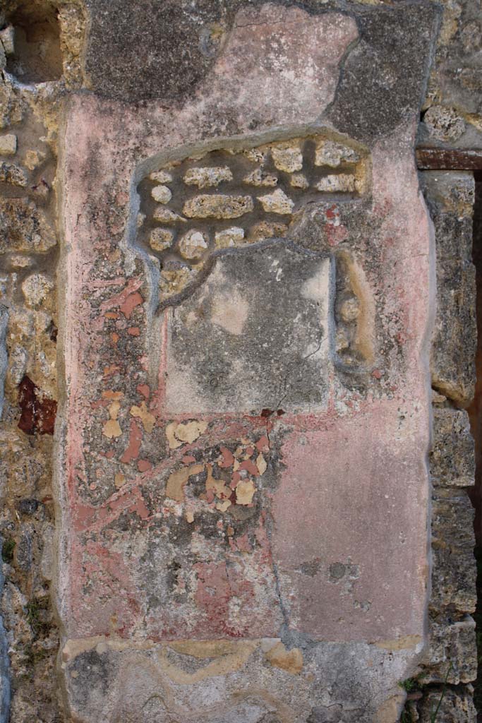 IX.5.14 Pompeii. May 2019. 
Room �e�, north ala, east wall, site of painting of Theseus and Ariadne with the Minotaur, next to doorway into room �d�.
Foto Christian Beck, ERC Grant 681269 D�COR.
