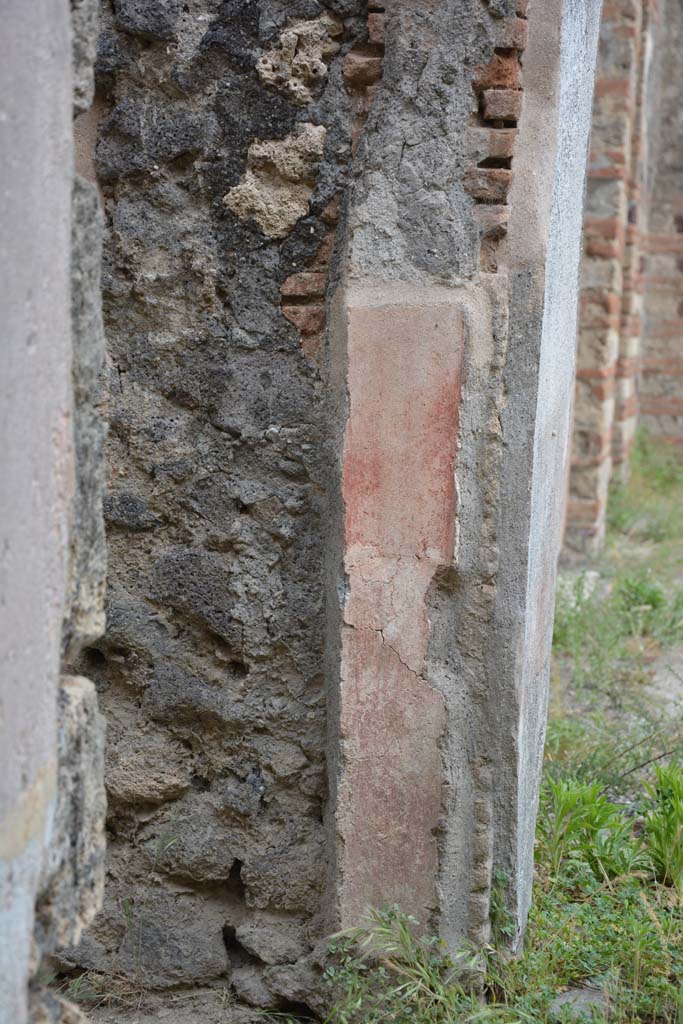 IX.5.14 Pompeii. May 2017. 
North ala �e�, remaining stucco from lower south side of doorway �d�.
Foto Christian Beck, ERC Grant 681269 D�COR.
