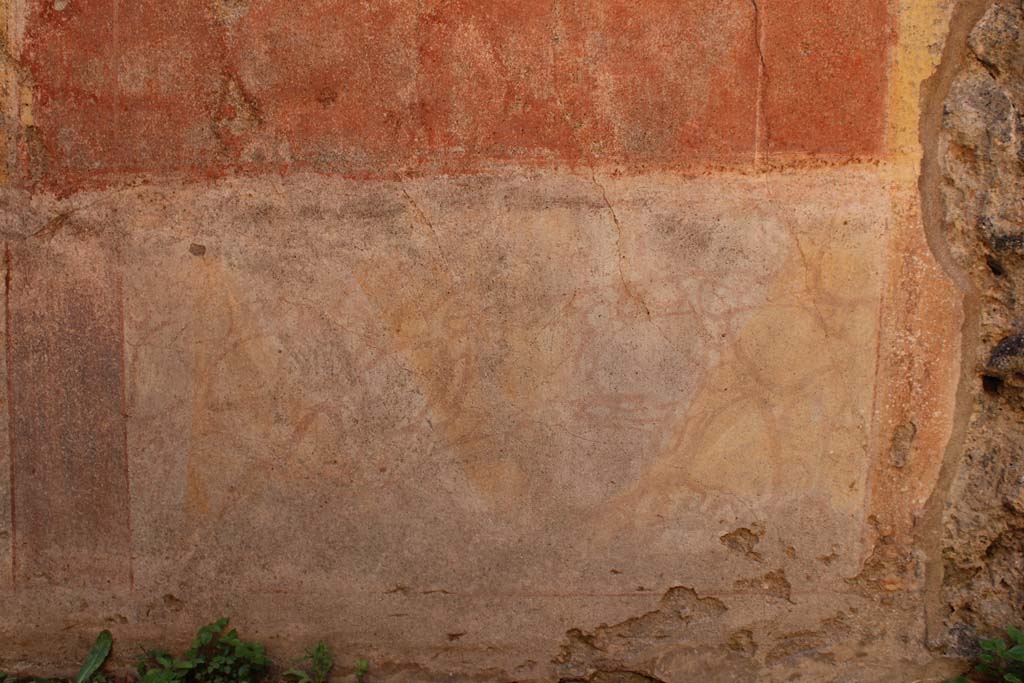 IX.5.14 Pompeii. May 2019. Room �d�, detail from south wall towards west end.
Foto Christian Beck, ERC Grant 681269 D�COR.
