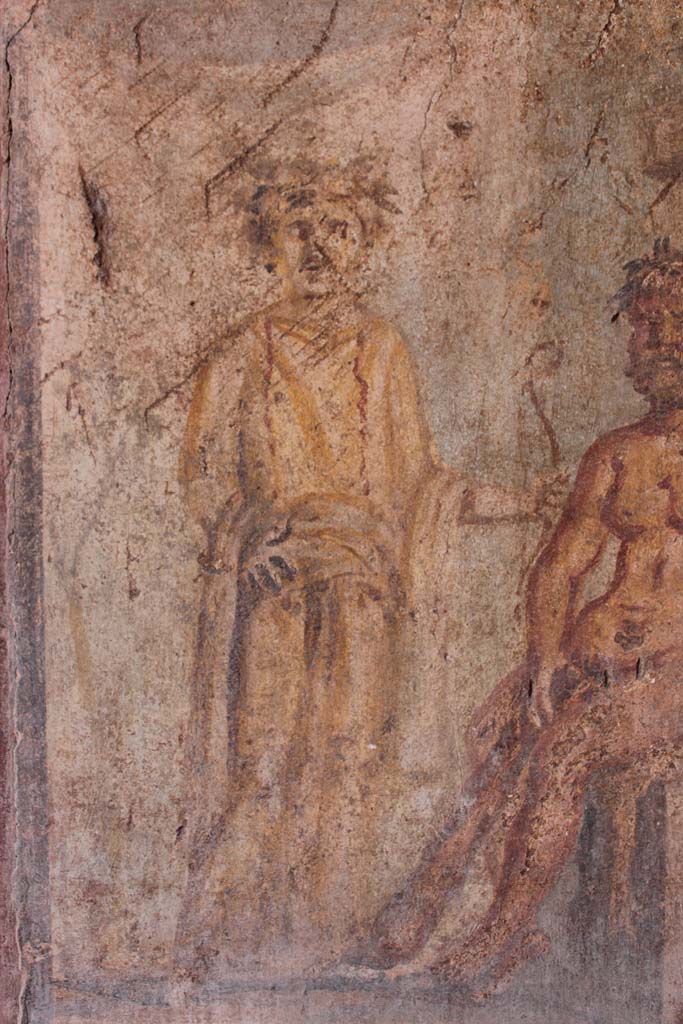 IX.5.14 Pompeii. May 2019. Room �g�, detail of Omphale from painting on north wall. 
Foto Christian Beck, ERC Grant 681269 D�COR.
