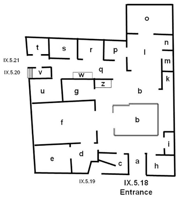 IX.5.18 Pompeii. Casa di Jasone or House of Jason
Room Plan