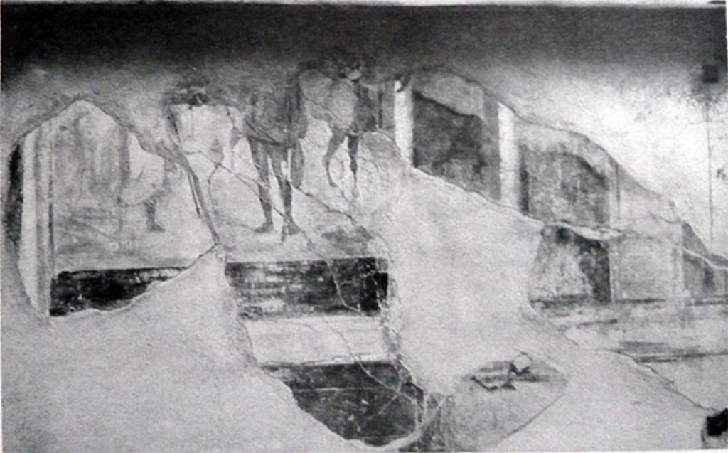 IX.12.2 Pompeii. Found on the north wall were the remains of the painting of Bellerophon and flying Pegasus receiving the letter of Proetus.
See Spinazzola V., 1953. Pompei alla luce degli Scavi Nuovi di Via dell�Abbondanza (anni 1910-1923). Roma: La Libreria della Stato, fig. 693.
