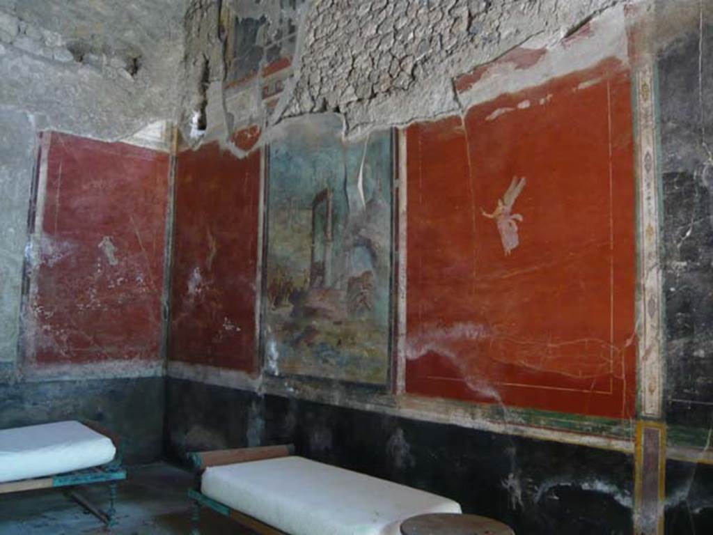 IX.13.1-3 Pompeii. May 2012. Room 13, looking towards north-east corner and east wall. Photo courtesy of Buzz Ferebee.
