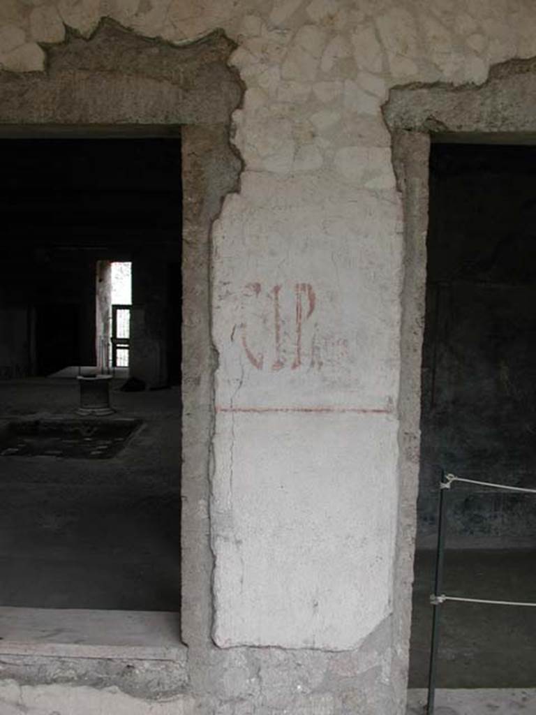 IX.13.1-3 Pompeii. September 2003. Graffiti between the rooms 14 and 15. Photo courtesy of Nicolas Monteix.