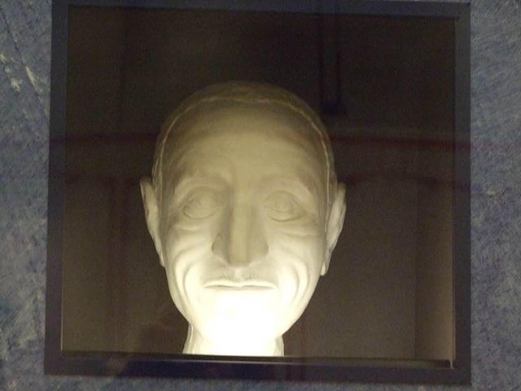 IX.13.3 Pompeii. Reconstruction of a face of an inhabitant of the house. Photographed at “A Day in Pompeii” exhibition at Melbourne Museum. September 2009.
