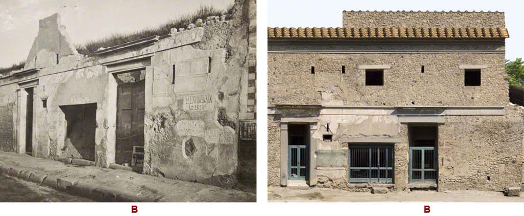 IX.13.1-3 Pompeii. Comparison of views of front façade.
Foto Taylor Lauritsen, ERC Grant 681269 DÉCOR.