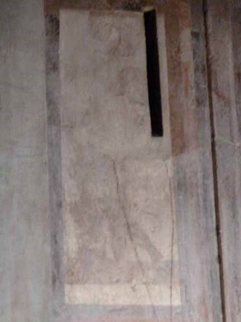 IX.13.1-3 Pompeii. May 2010. Room 1, west upper panel of painted door.