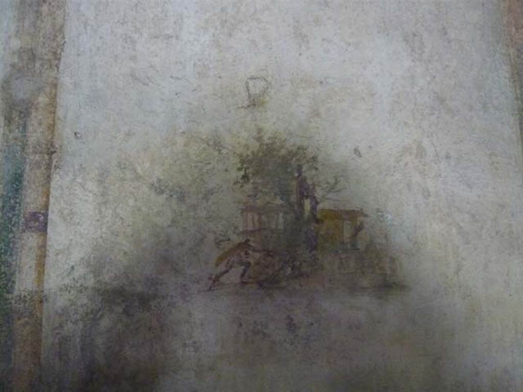 IX.13.1-3 Pompeii. May 2012. Room 12, detail of painting from panel on east side of north wall.  Photo courtesy of Buzz Ferebee.

