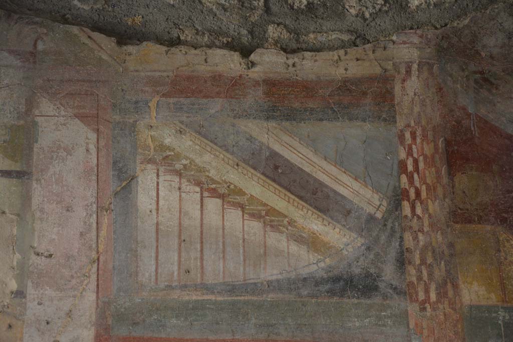 IX.14.4 Pompeii. September 2019. Room 3, detail from upper centre of east wall.
Foto Annette Haug, ERC Grant 681269 DÉCOR.