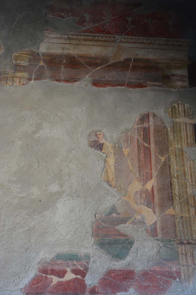 IX.14.4 Pompeii. September 2019.
Room 3, detail from upper west wall above doorway to room 5.
Foto Annette Haug, ERC Grant 681269 DÉCOR.
