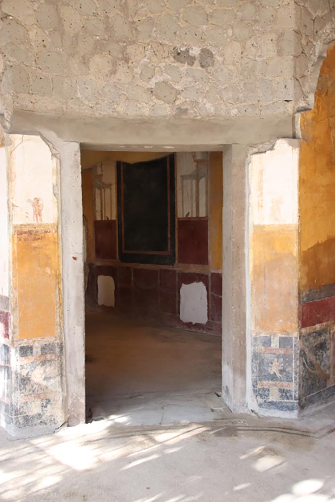 Villa San Marco, Stabiae, October 2022.
Doorway into room 50 in north-east corner of room 53. Photo courtesy of Klaus Heese.