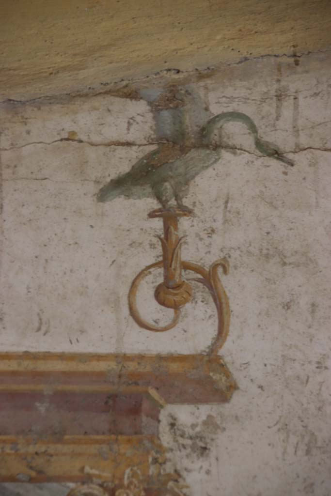 Villa San Marco, Stabiae, September 2019.
Room 50, detail from north end of east wall. Photo courtesy of Klaus Heese.